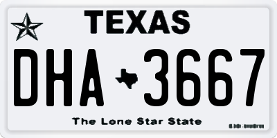 TX license plate DHA3667