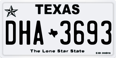 TX license plate DHA3693