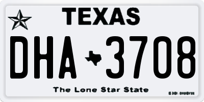 TX license plate DHA3708