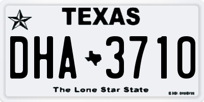 TX license plate DHA3710