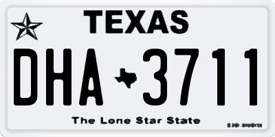 TX license plate DHA3711