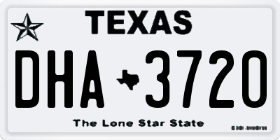 TX license plate DHA3720
