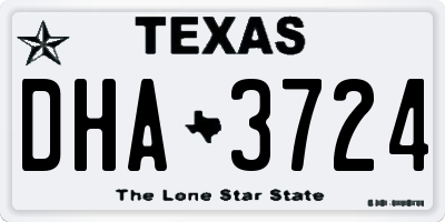 TX license plate DHA3724