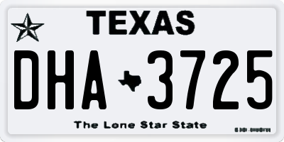 TX license plate DHA3725