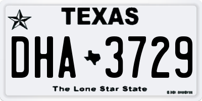 TX license plate DHA3729