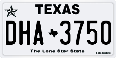 TX license plate DHA3750