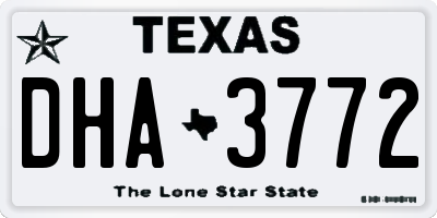 TX license plate DHA3772