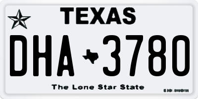 TX license plate DHA3780