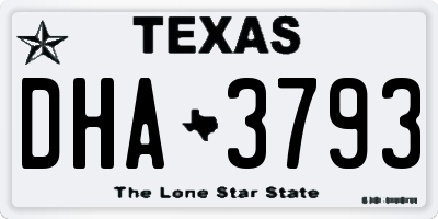 TX license plate DHA3793
