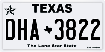 TX license plate DHA3822