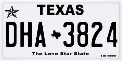 TX license plate DHA3824