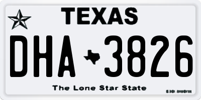 TX license plate DHA3826