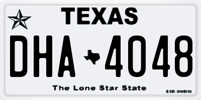 TX license plate DHA4048
