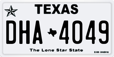 TX license plate DHA4049