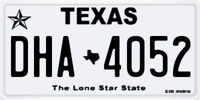 TX license plate DHA4052