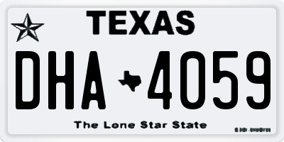 TX license plate DHA4059