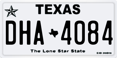 TX license plate DHA4084