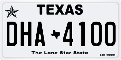 TX license plate DHA4100
