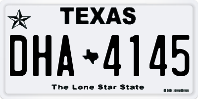 TX license plate DHA4145