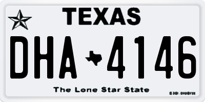 TX license plate DHA4146