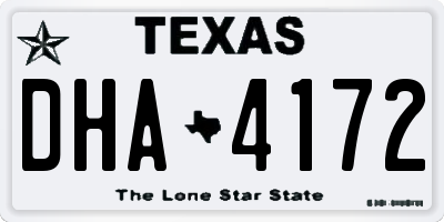TX license plate DHA4172