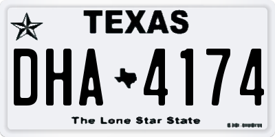 TX license plate DHA4174