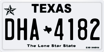 TX license plate DHA4182