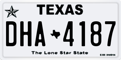 TX license plate DHA4187