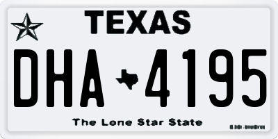 TX license plate DHA4195