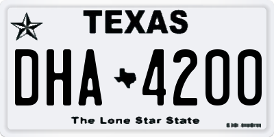 TX license plate DHA4200
