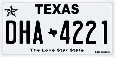 TX license plate DHA4221