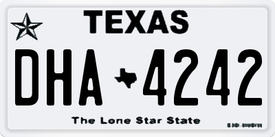TX license plate DHA4242