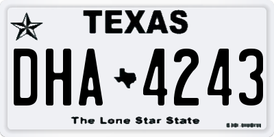 TX license plate DHA4243