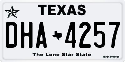 TX license plate DHA4257