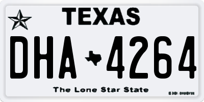 TX license plate DHA4264