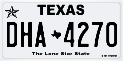 TX license plate DHA4270