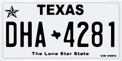 TX license plate DHA4281