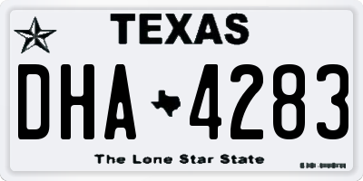 TX license plate DHA4283