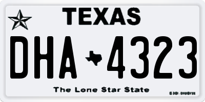TX license plate DHA4323
