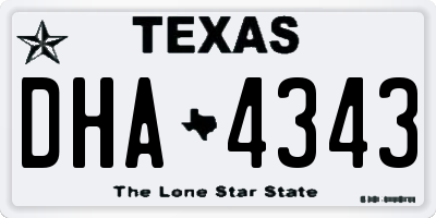 TX license plate DHA4343