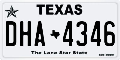 TX license plate DHA4346