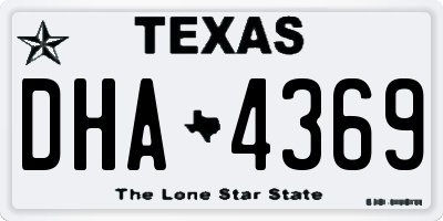 TX license plate DHA4369