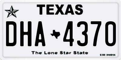 TX license plate DHA4370
