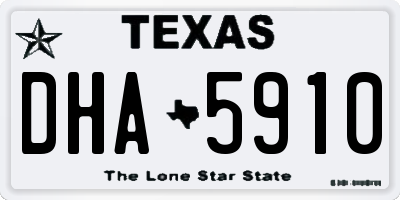 TX license plate DHA5910