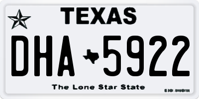 TX license plate DHA5922