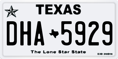 TX license plate DHA5929