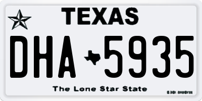 TX license plate DHA5935