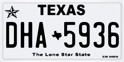 TX license plate DHA5936