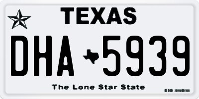 TX license plate DHA5939