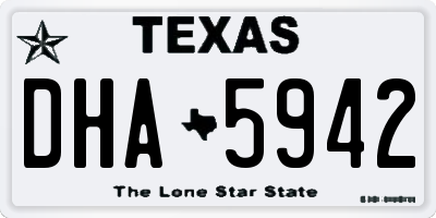 TX license plate DHA5942
